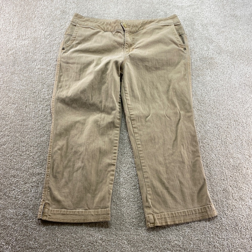 Woolrich‎ Capri Pants Womens 10 Tan Khaki Stretch Cotton Cropped Outdoor Casual